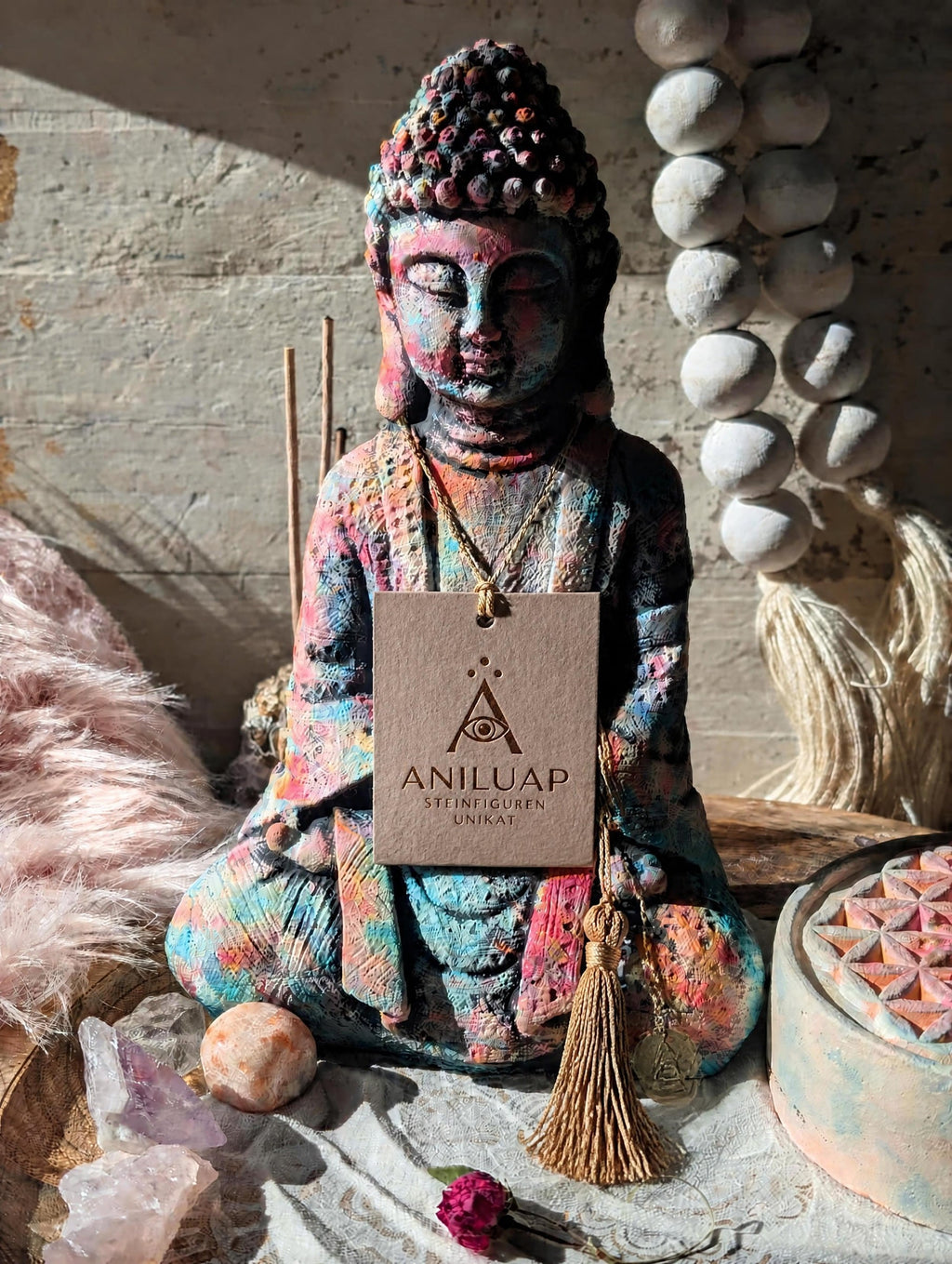 Buddha Figur bunt handbemalt ANLUAP