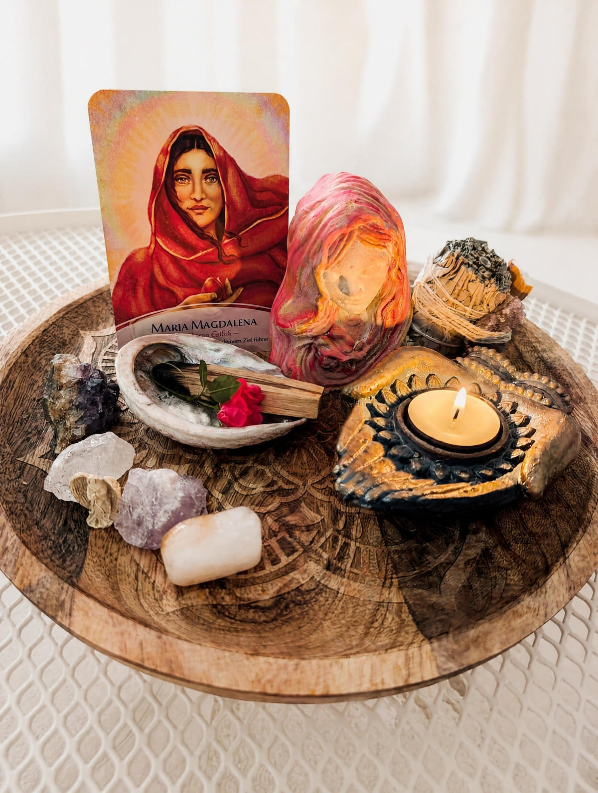 Maria Magdalena Altarfigur – Handgefertigte Steinguss Büste 10 cm | ANILUAP