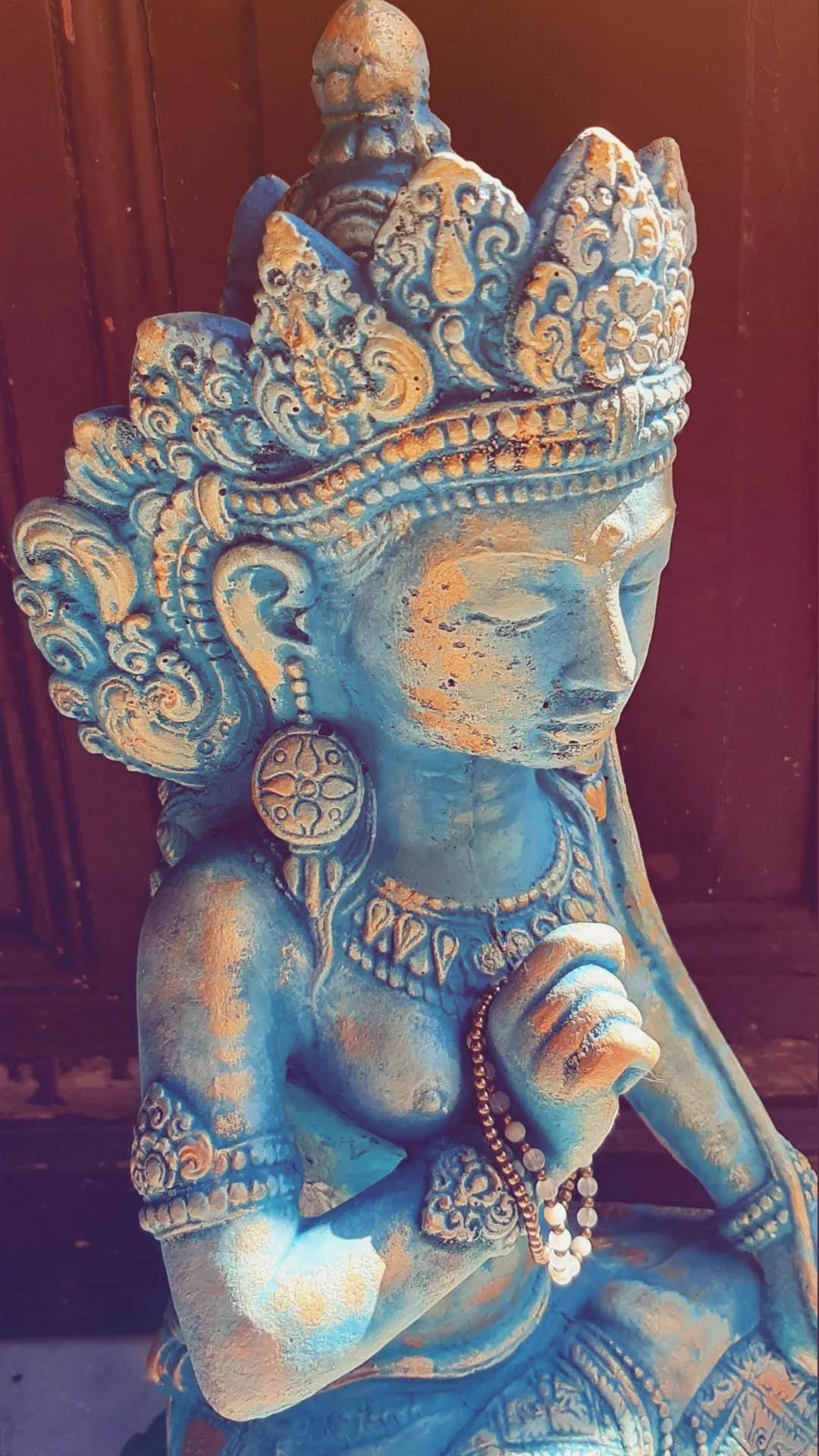 Blaue Tara Göttin Steinfigur Spirituelle Steinkunst von ANILUAP 