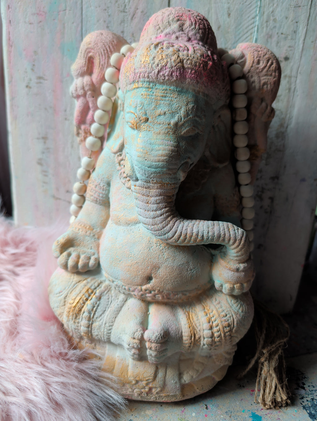 Ganesha Steinfigur | Individuell in Wunschfarbe bemalt | ANILUAP