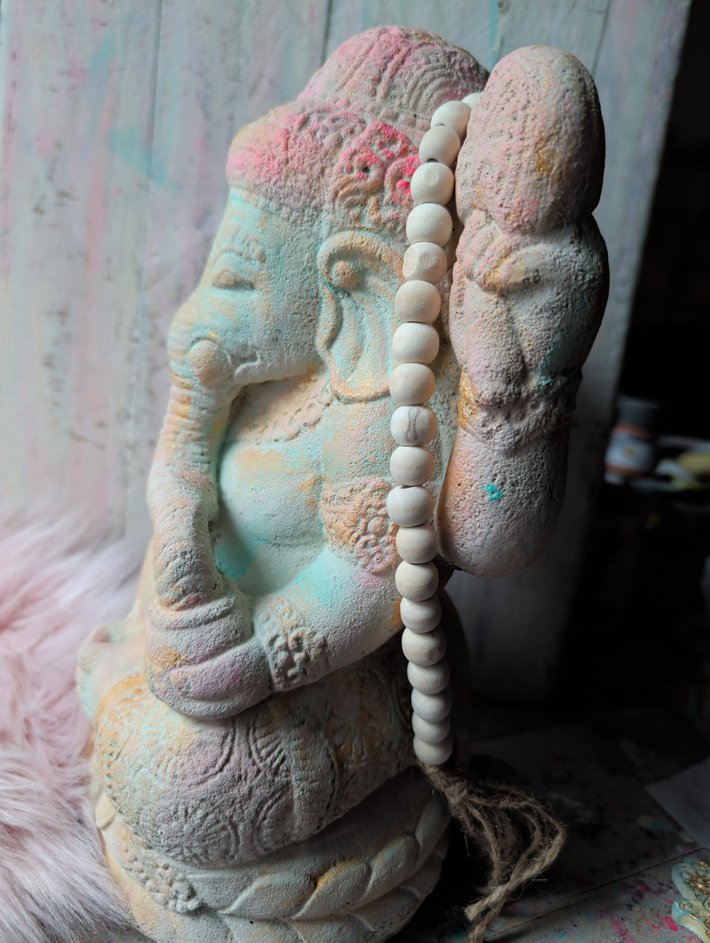 Ganesha Steinfigur | Individuell in Wunschfarbe bemalt | ANILUAP
