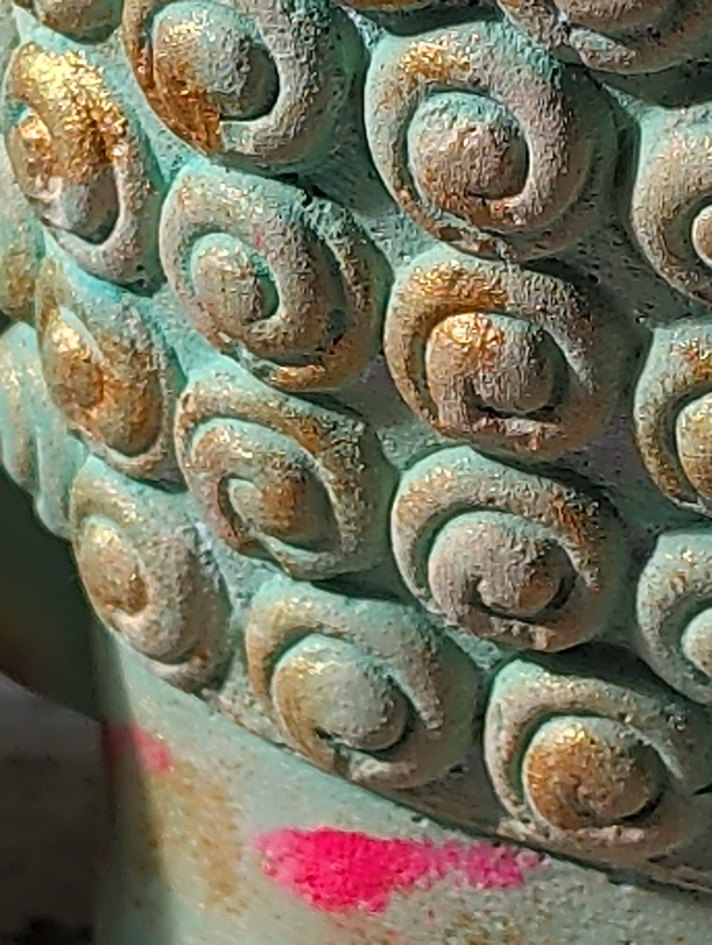 Buddha Kopf Mint Gold Detailansicht ANILUAP