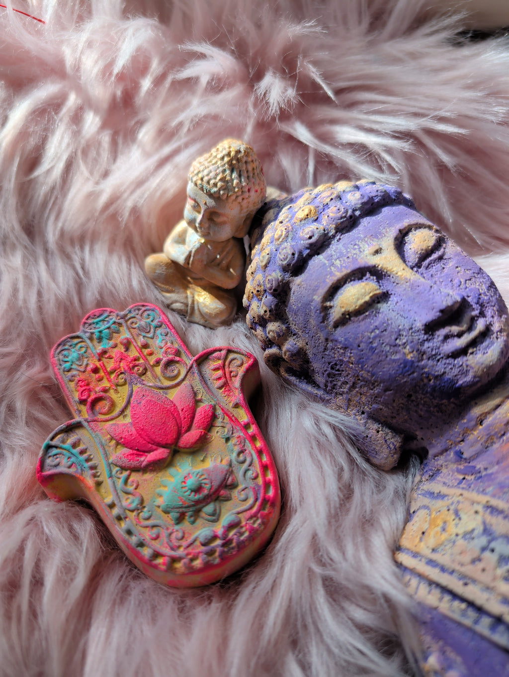 Buddha Set Spirit Lavendel Gold für spirituelle Räume ANILUAP