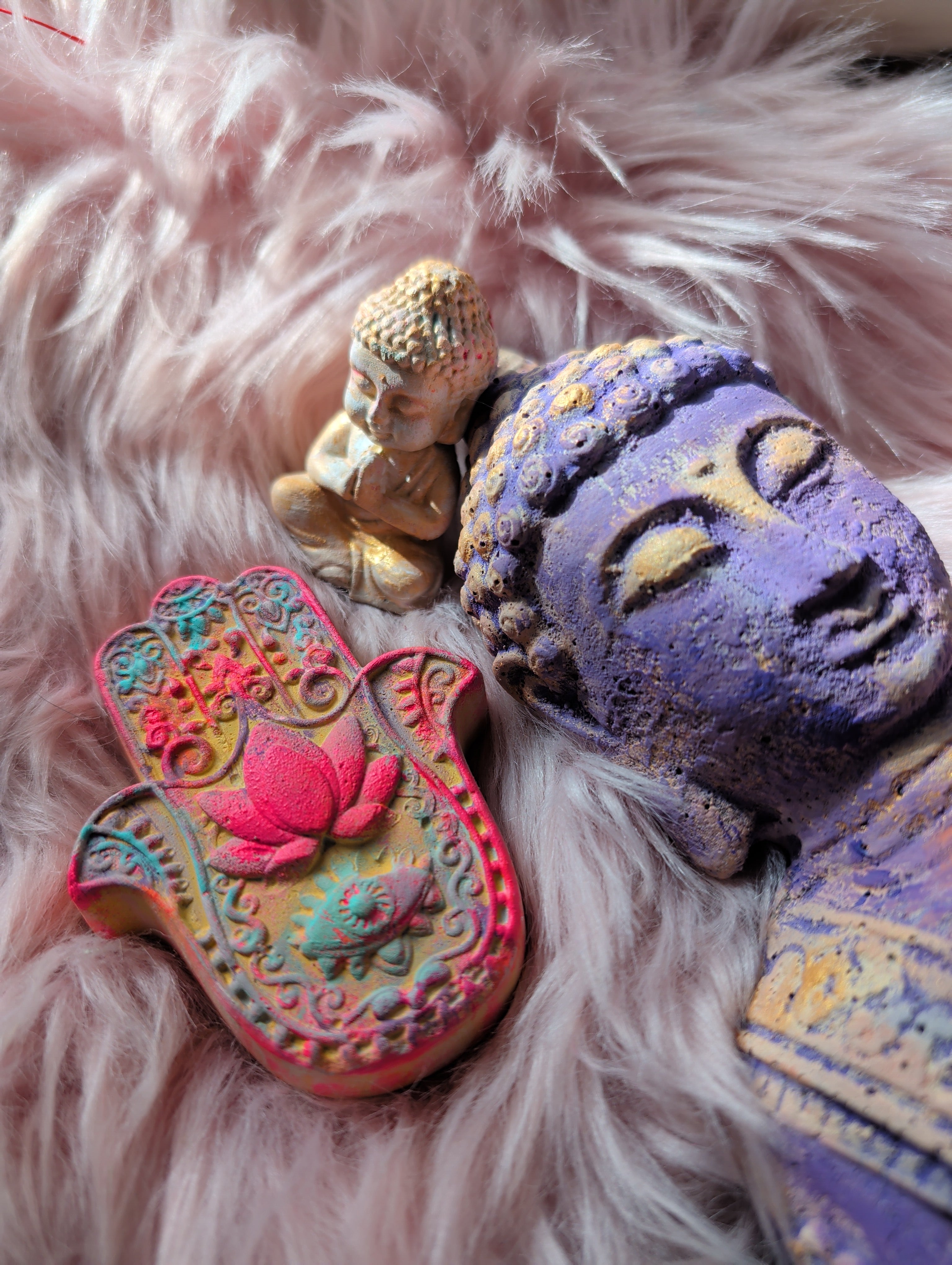 Buddha Set Spirit Lavendel Gold für spirituelle Räume ANILUAP