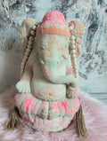 GANESHA Pastellart Steinskulptur 30 cm Frontansicht Handbemalt ANILUAP