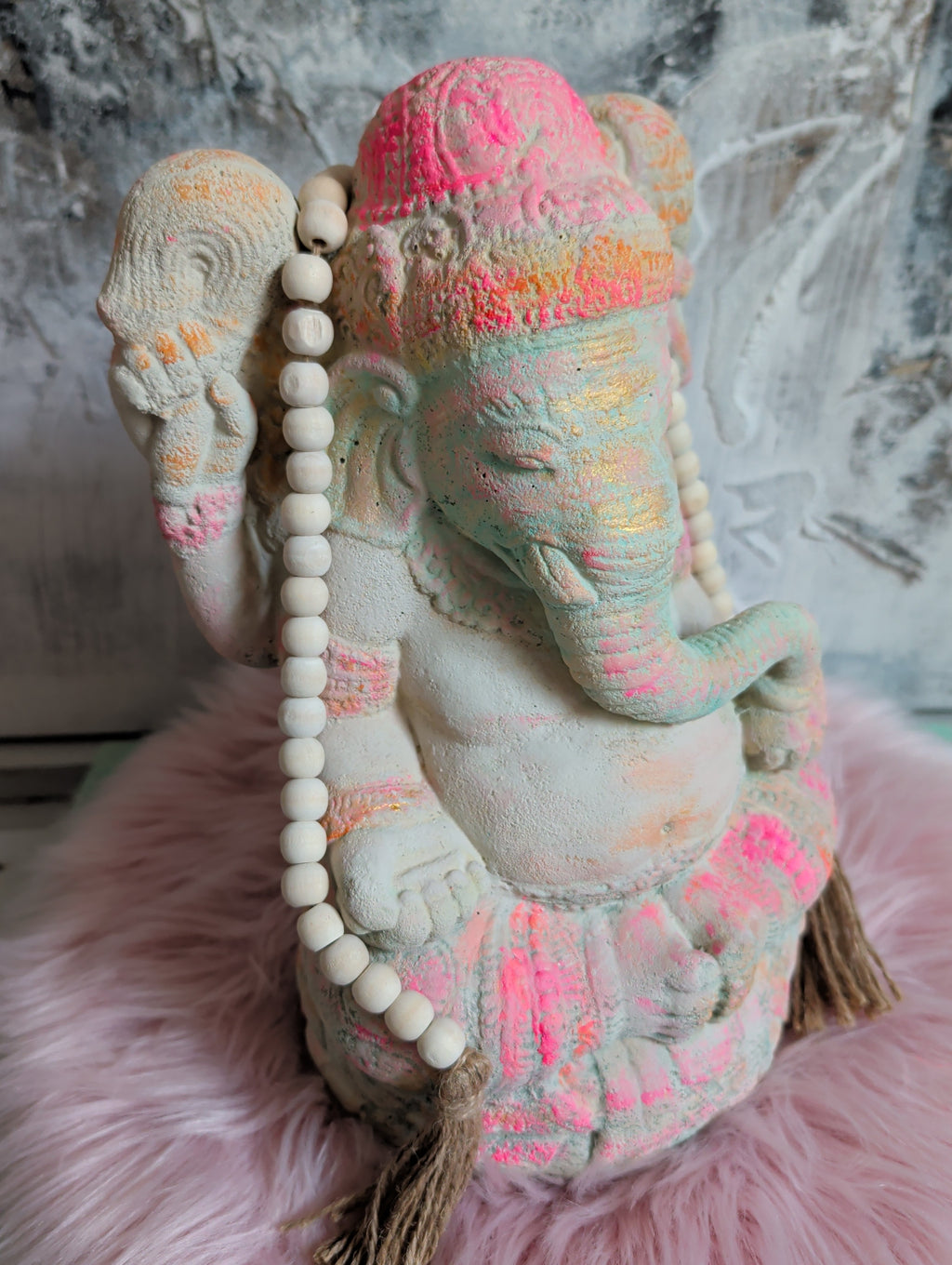 Ganesha Steinfigur Handbemalt für Yoga Coaching von ANILUAP 