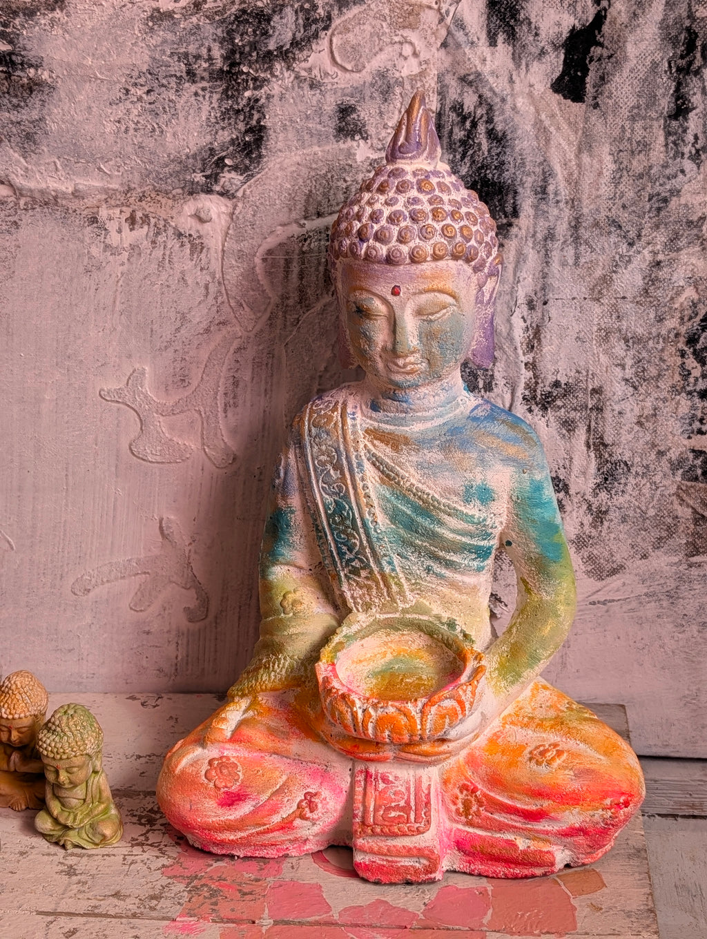 Buddha Unikat für Meditation und Yoga Chakrafarben ANILUAP

