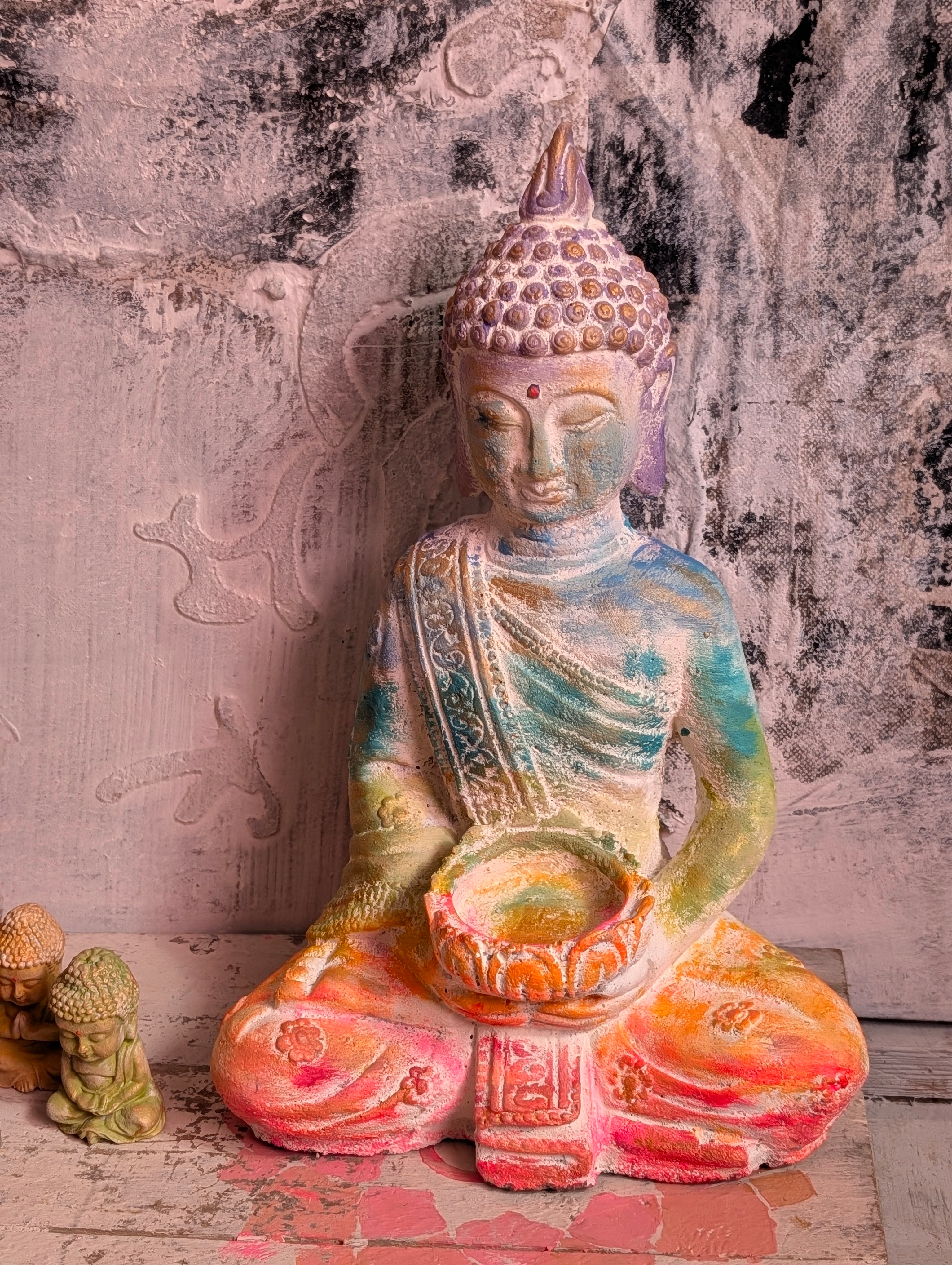 Buddha Unikat für Meditation und Yoga Chakrafarben ANILUAP
