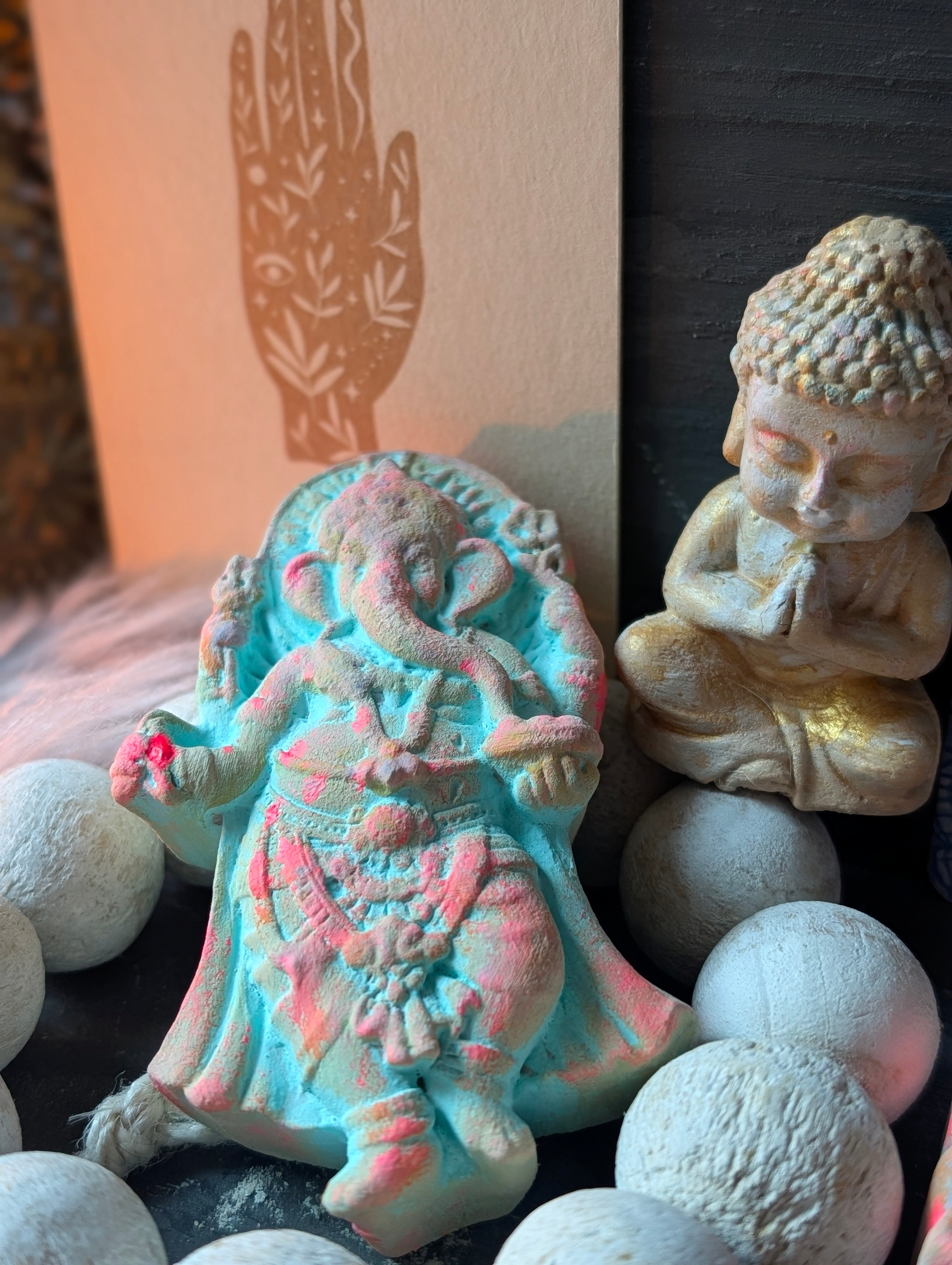 Ganesha Altarfigur türkis für Altar Yoga Meditation ANILUAP
