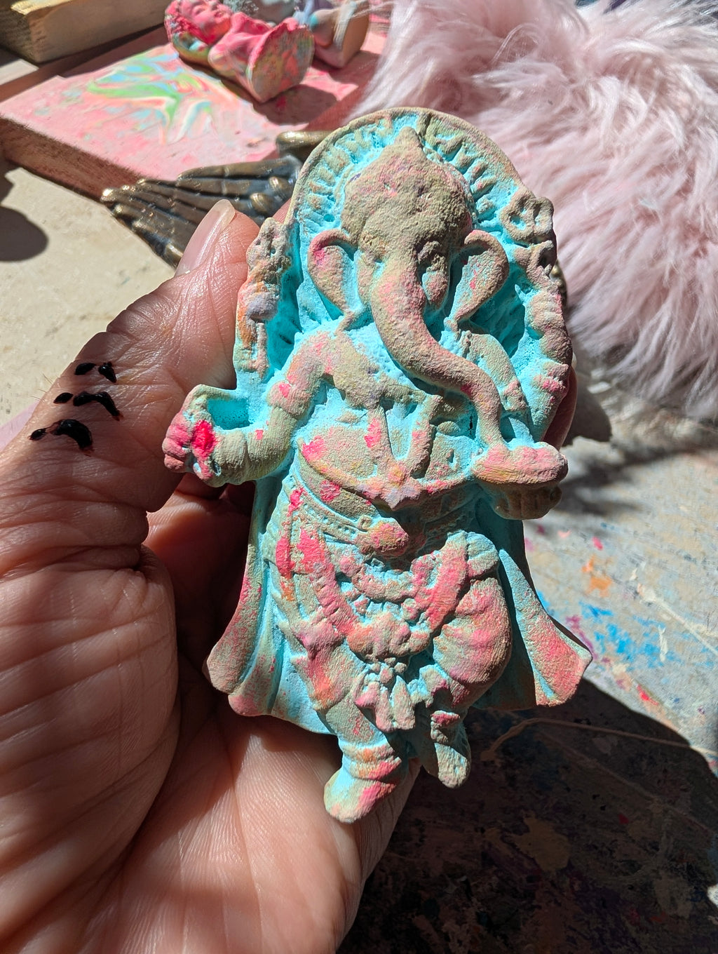Ganesha handgroße Figur für Altar Yoga ANILUAP ALTAR Energien