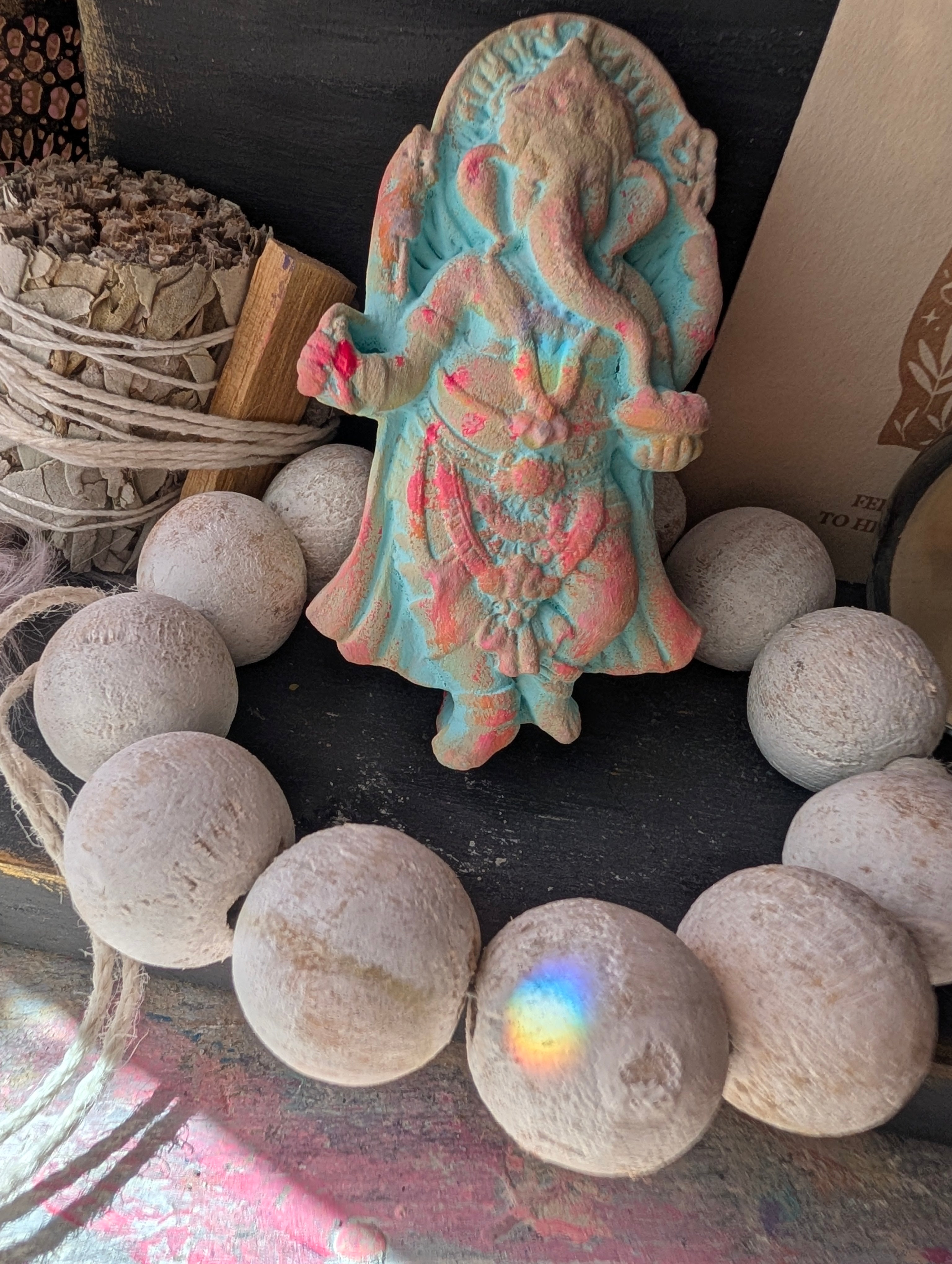 Ganesha Figur handgefertgt bunt spiriteulle Geschenkidee Glücksbringer ANILUAP