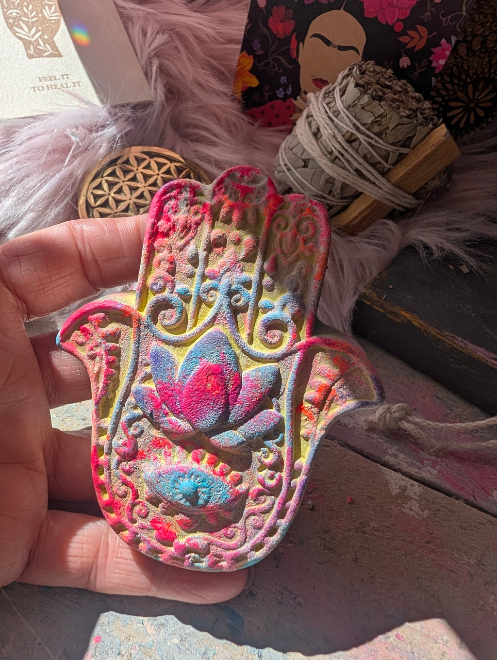 Altarstein Hamsa gelb für Altar ANILUAP