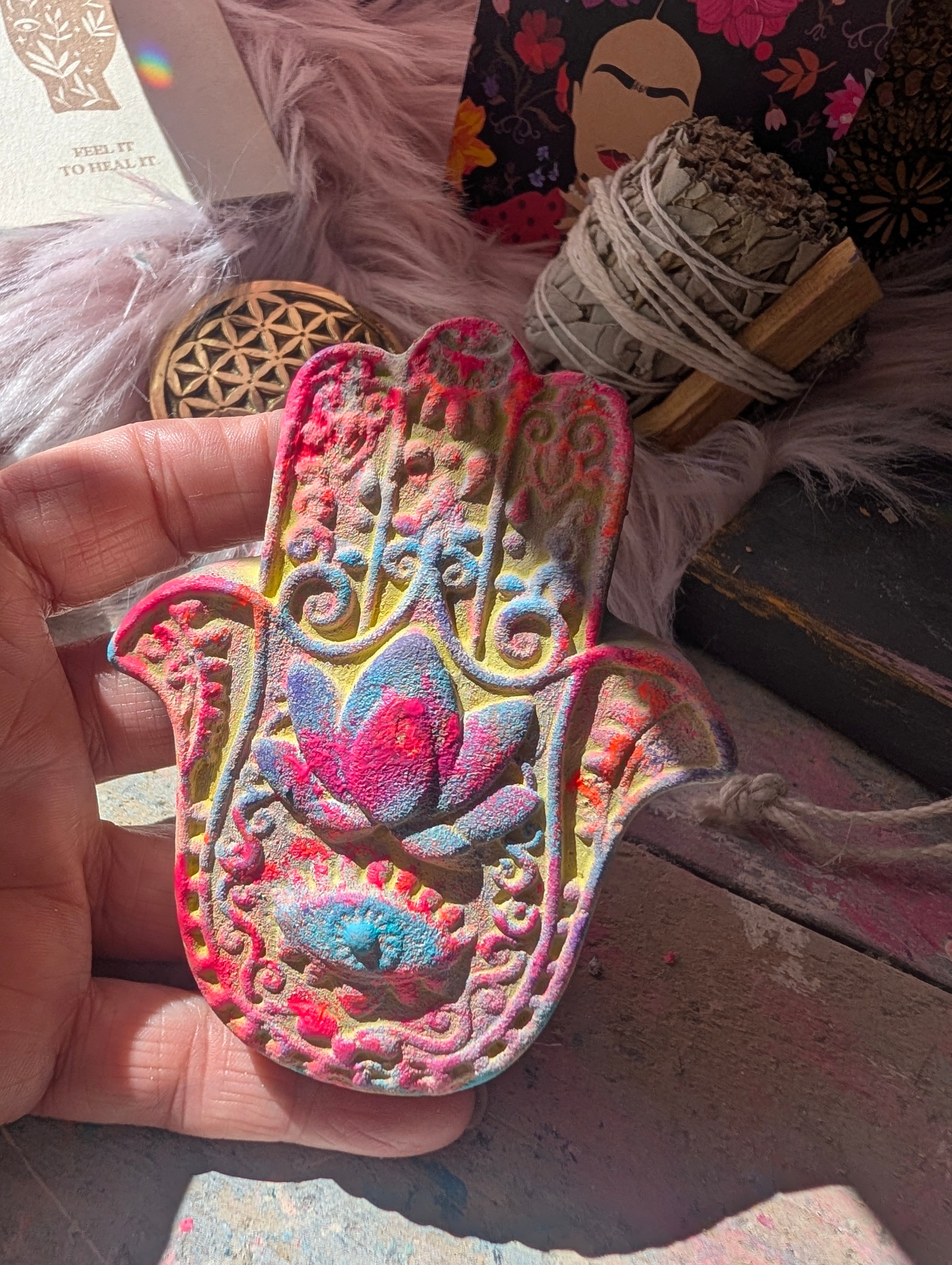 Altarstein Hamsa gelb für Altar ANILUAP