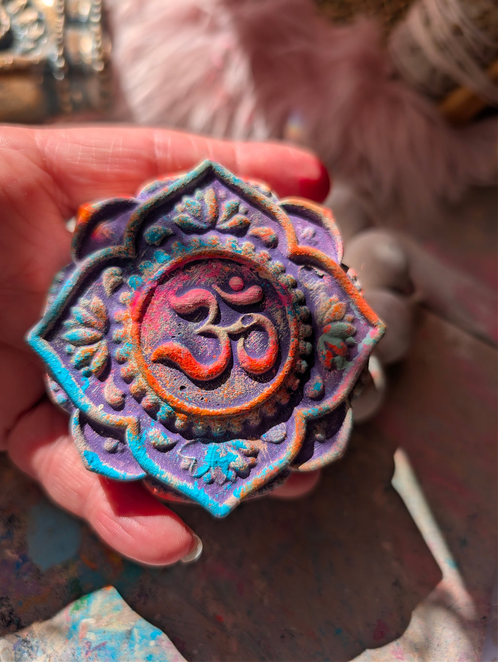 Om Mandala Altarstein für Yoga und Meditaton Praxis Coaching ANILUAP