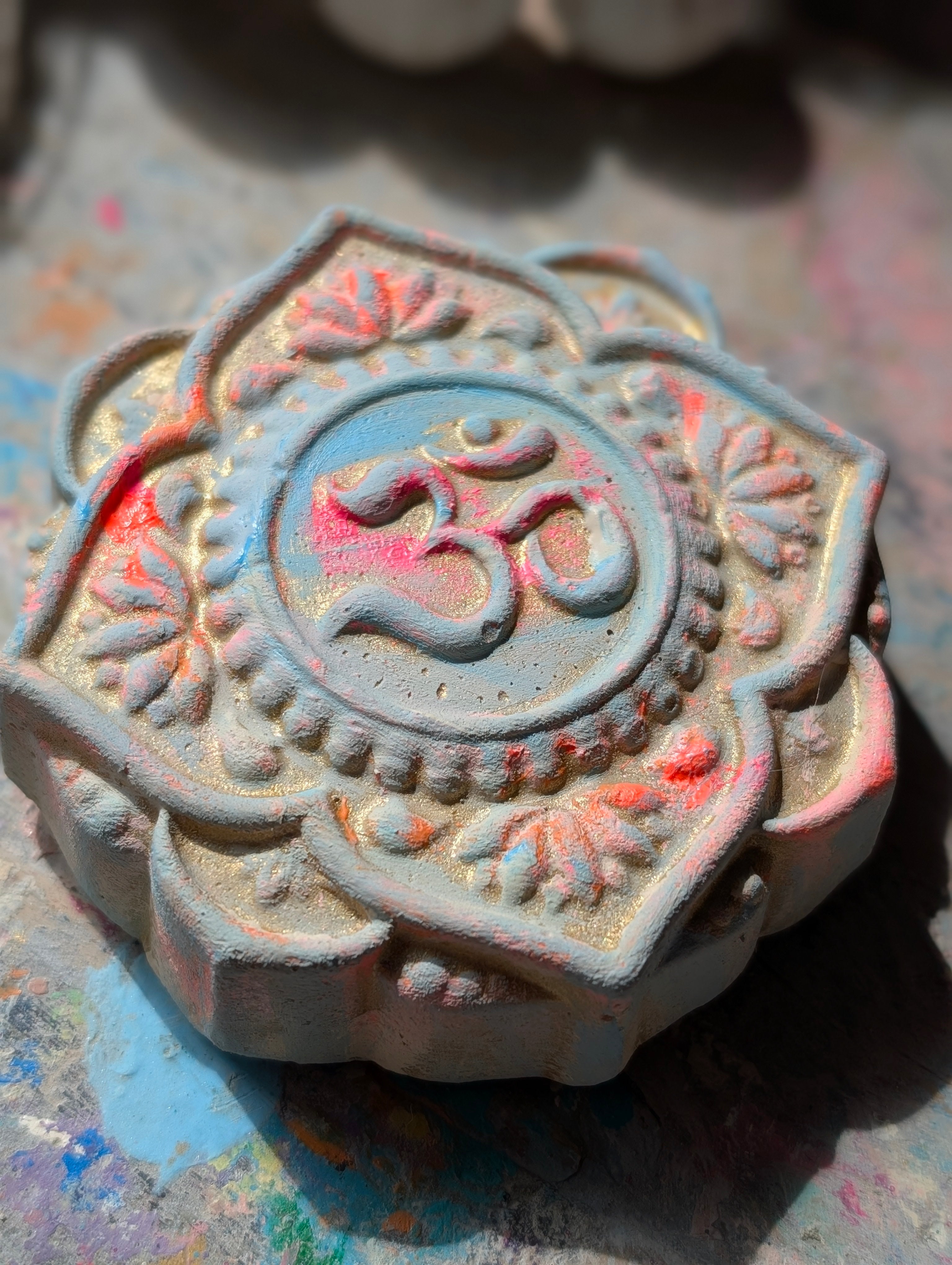 Om Stein für Altar Yoga Meditation handgefertigt ANILUAP