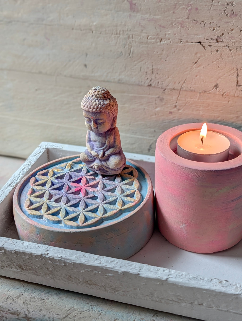 Little Buddha Figur lavendel handgefertigt ANILUAP