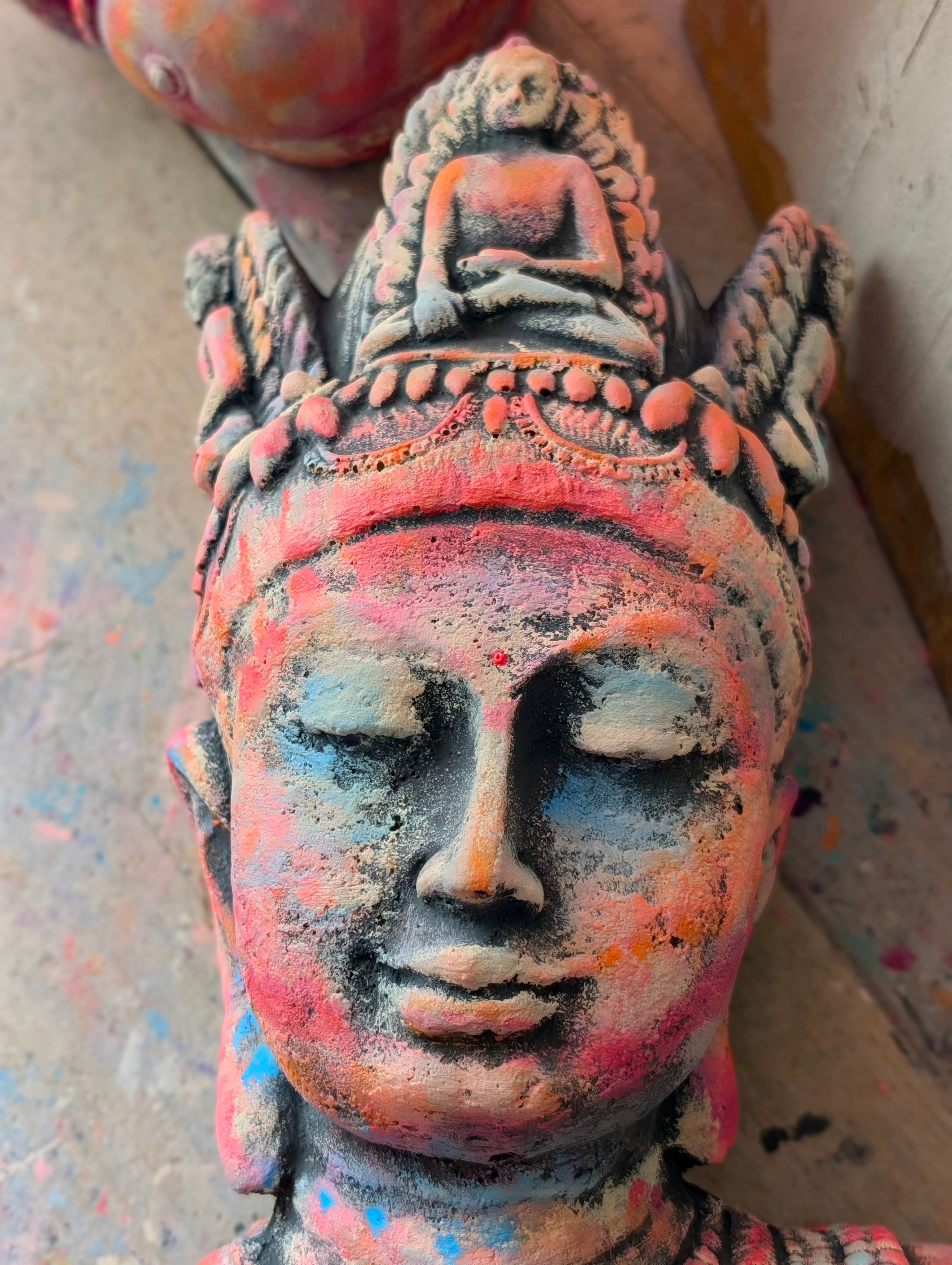 Buddha Büste handbemalt für Yoga und Meditation ANILUAP Original