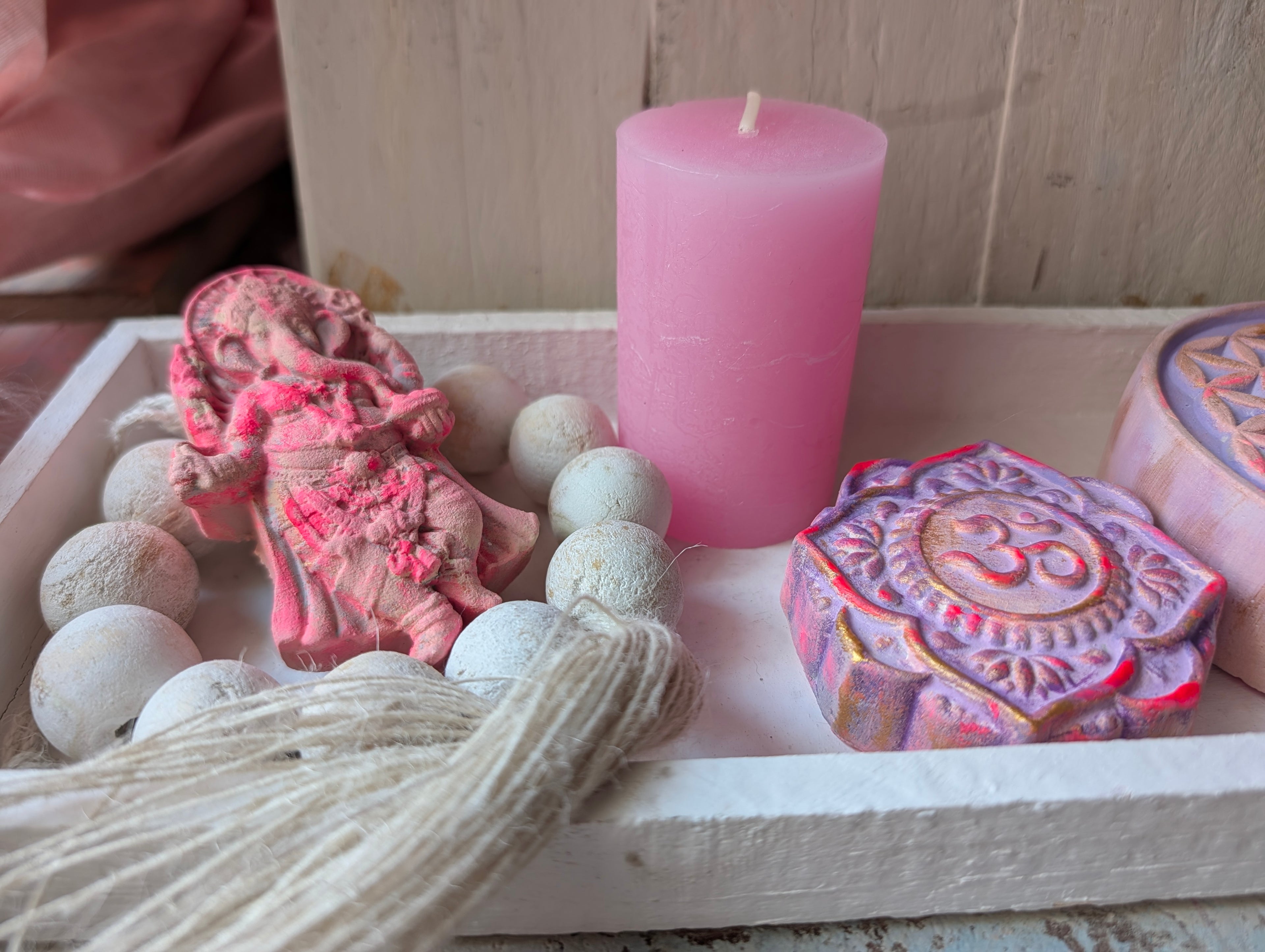 Altar Ganesha Rosa Pink handgefertigt ANILUAP
