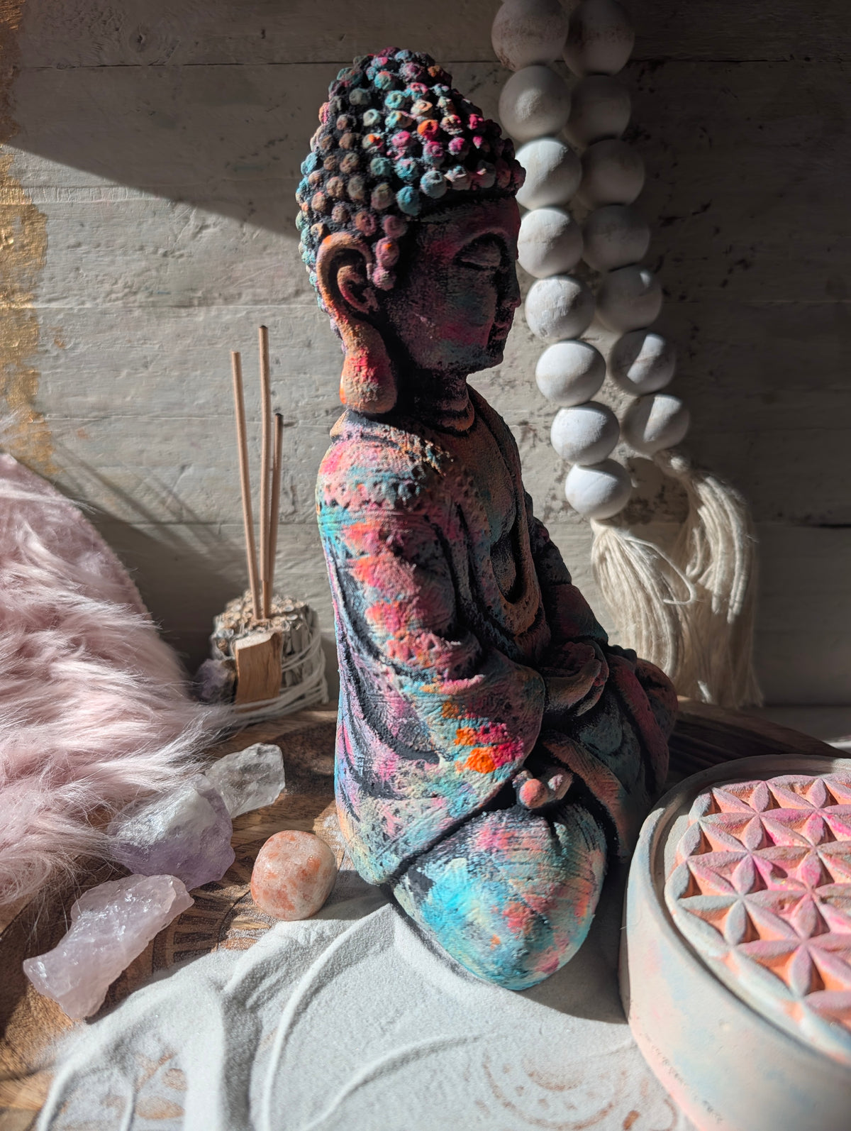 Buddha-Figur bunt – handbemaltes Unikat | ANILUAP