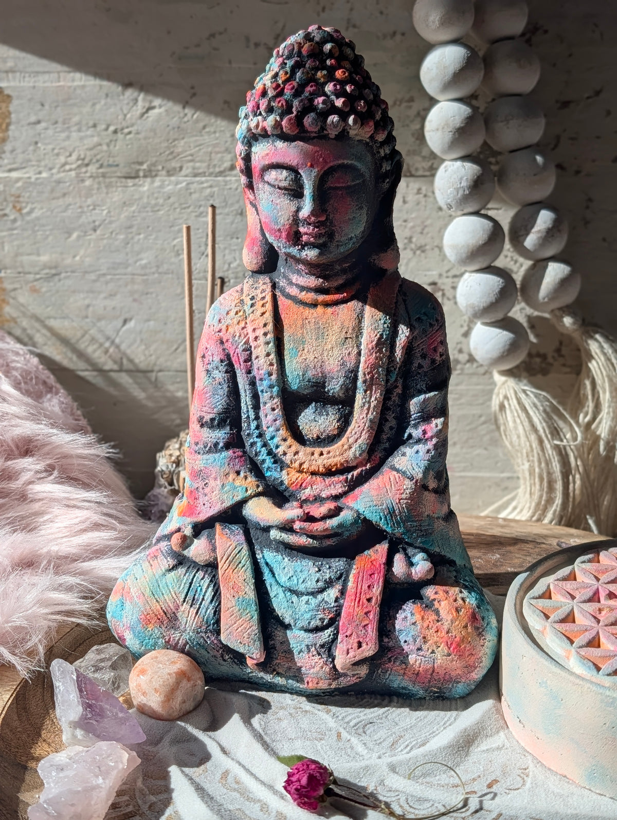 Buddha-Figur bunt – handbemaltes Unikat | ANILUAP