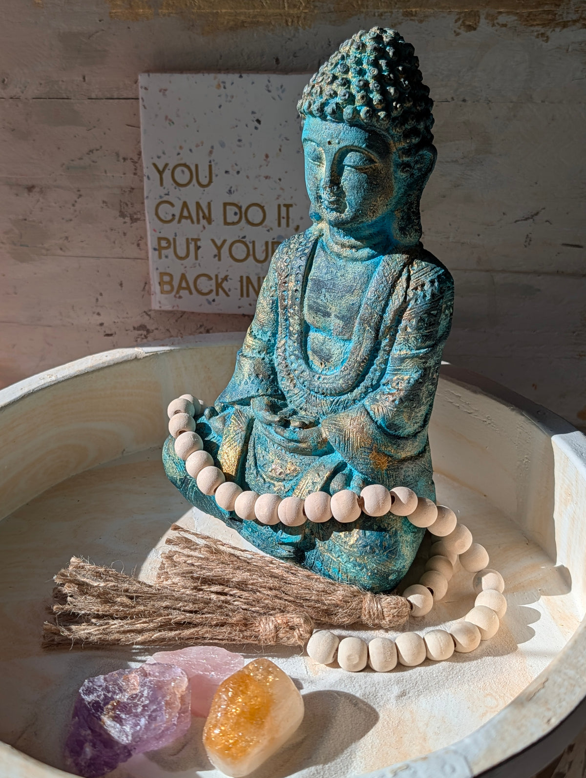 Buddha-Figur Vintage Türkis – handbemaltes Unikat | ANILUAP