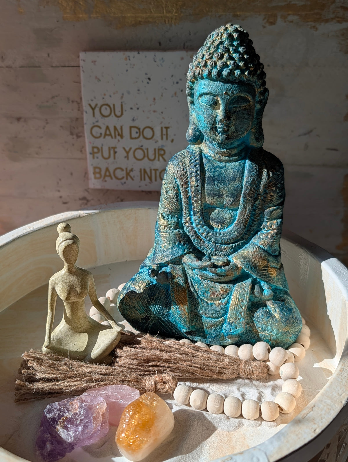 Buddha-Figur Vintage Türkis – handbemaltes Unikat | ANILUAP