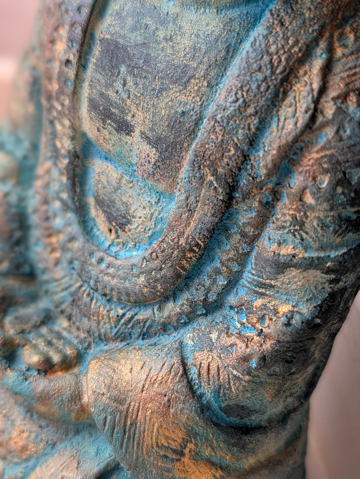 Buddha-Figur Vintage Türkis – handbemaltes Unikat | ANILUAP