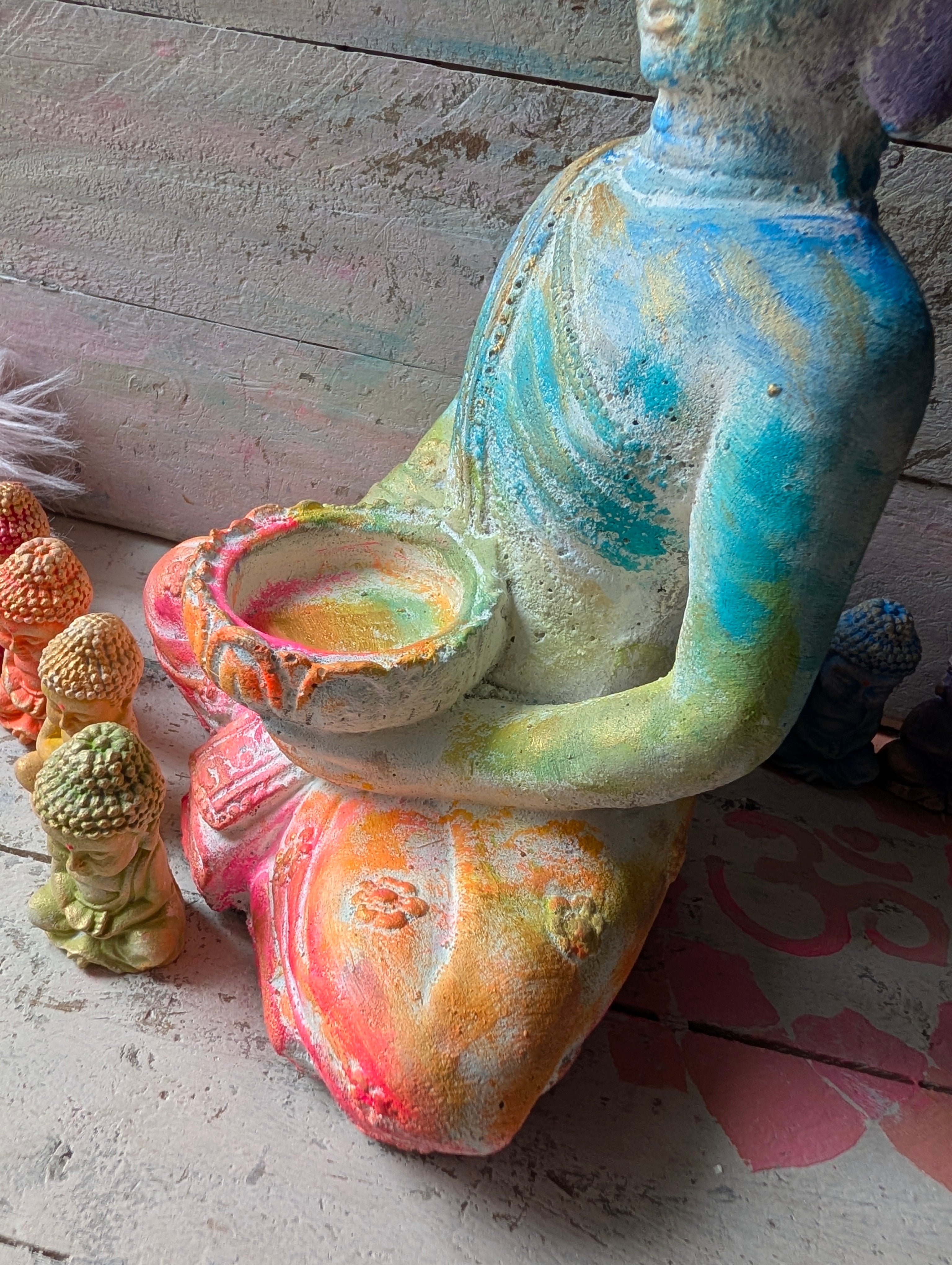 Buddha Set April Neumond Seitenansicht Chakra Farben für spirituelle Räume ANILUAP 